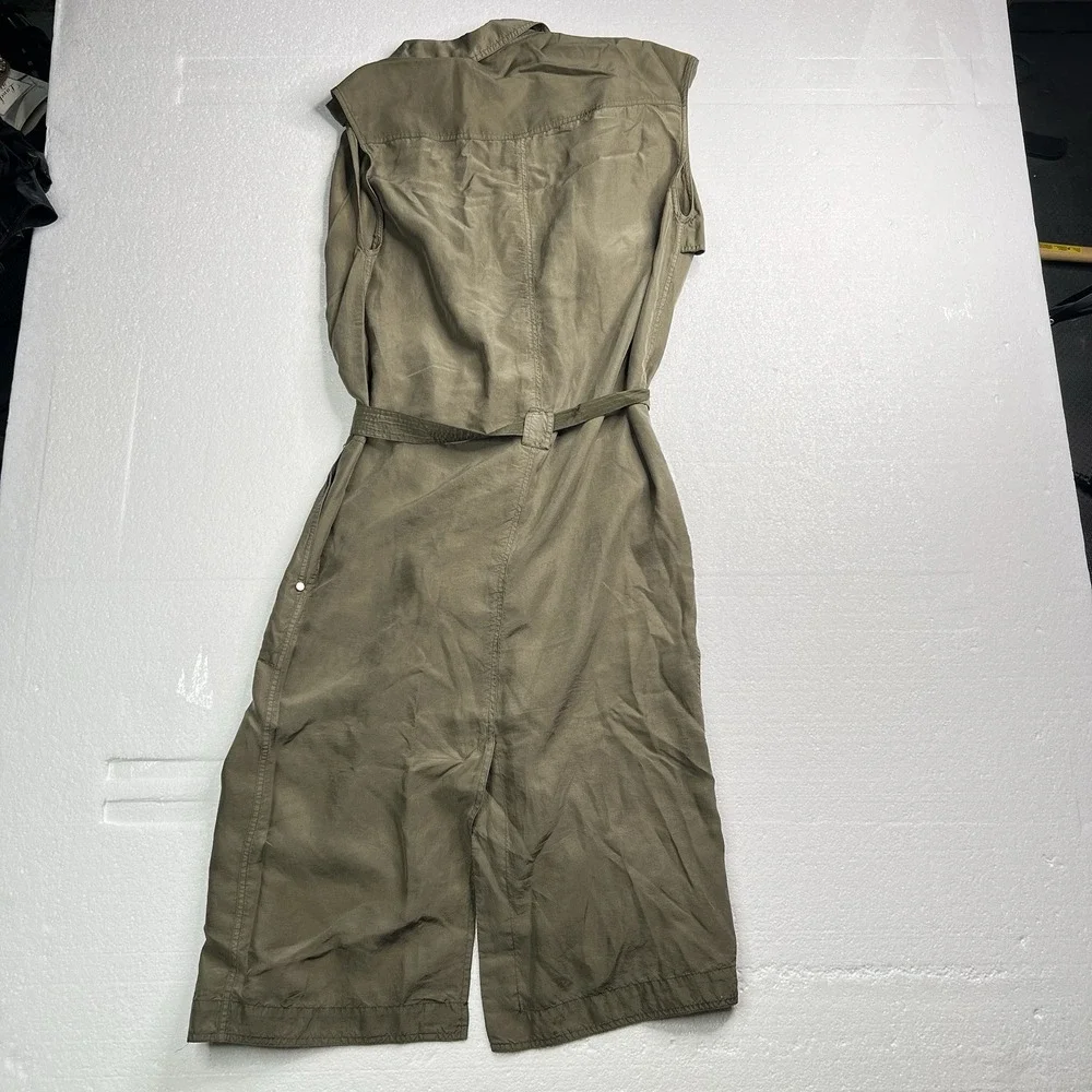 Rag & Bone New York‎ Women Sleeveless Trench Dress Olive Green Belted Utility Sm
